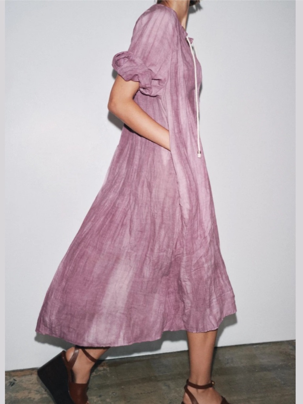 Zara Dusty Rose Midi Dress
